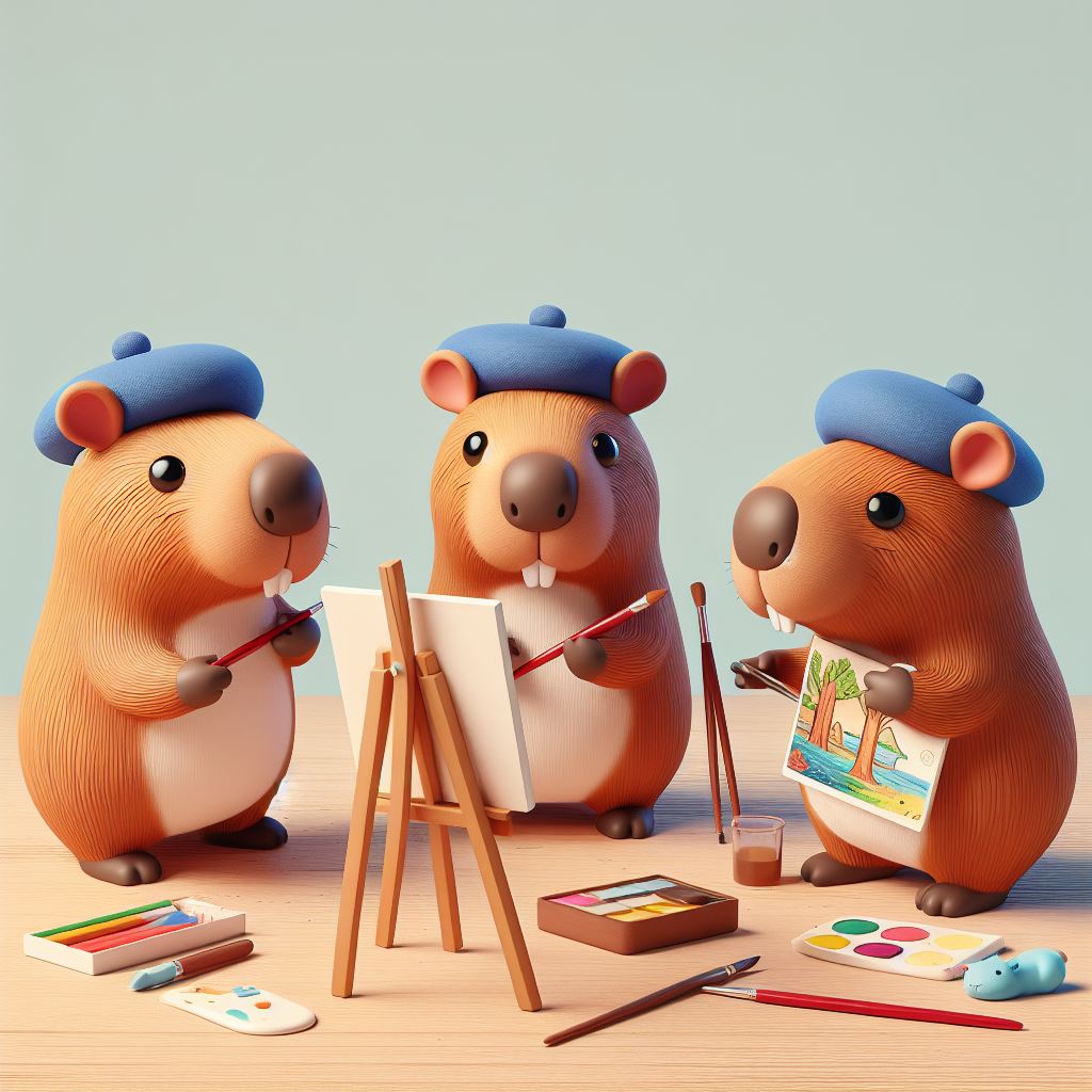 Sui Capybaras creating art to symbolize the SuiForge and Encypher Studio team